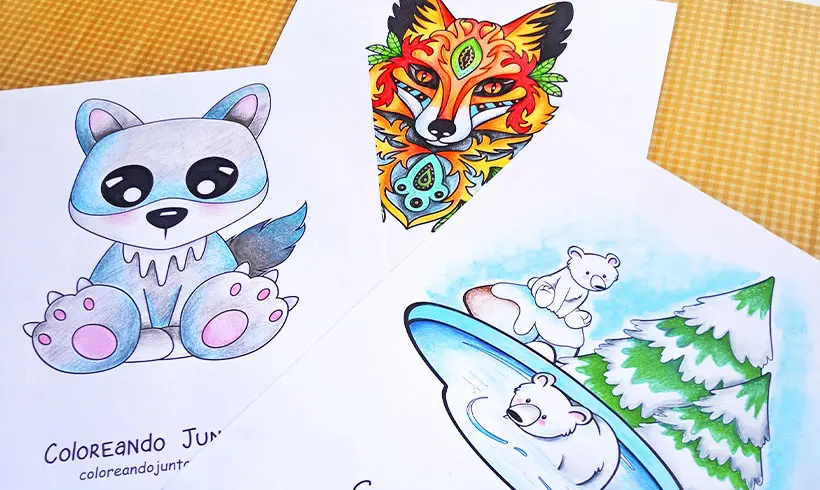 Animal drawings colored by Coloring Together