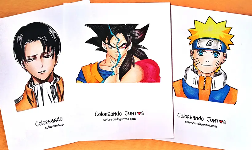 Anime and manga drawings colored by Coloring Together