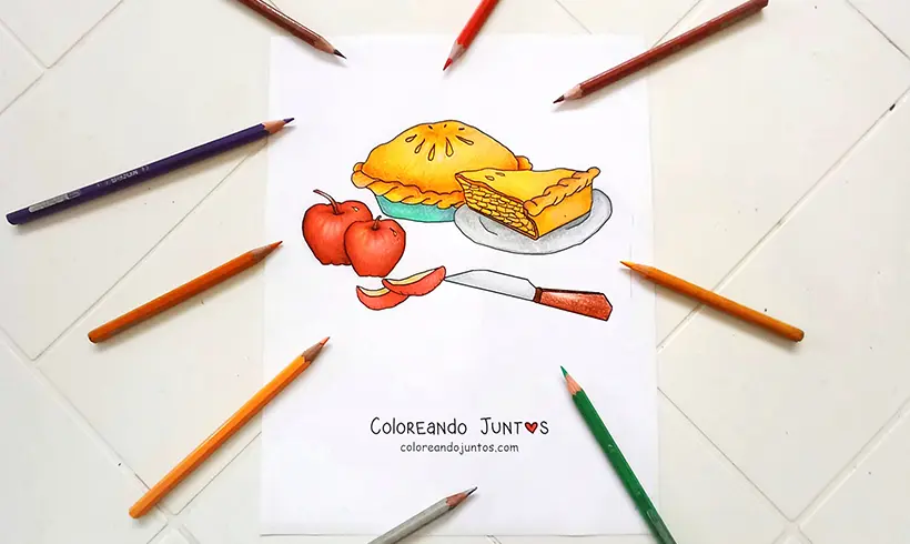 Apple drawing colored by Coloring Together