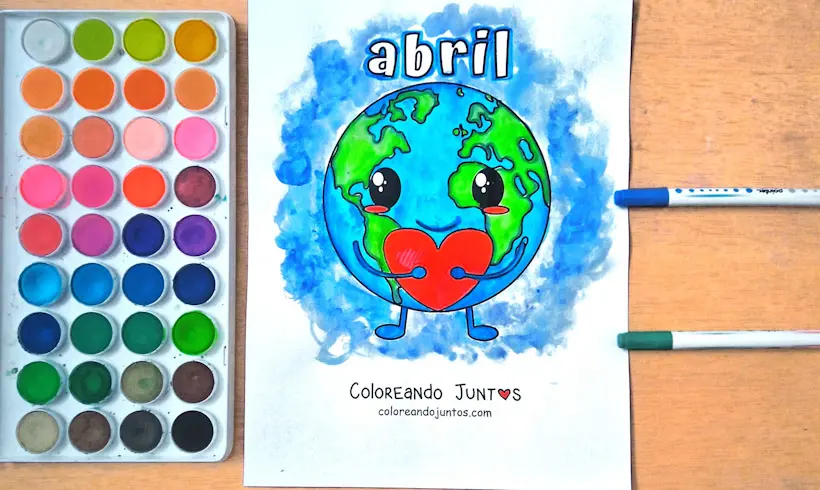 Picture of the month of April colored by Coloring Together