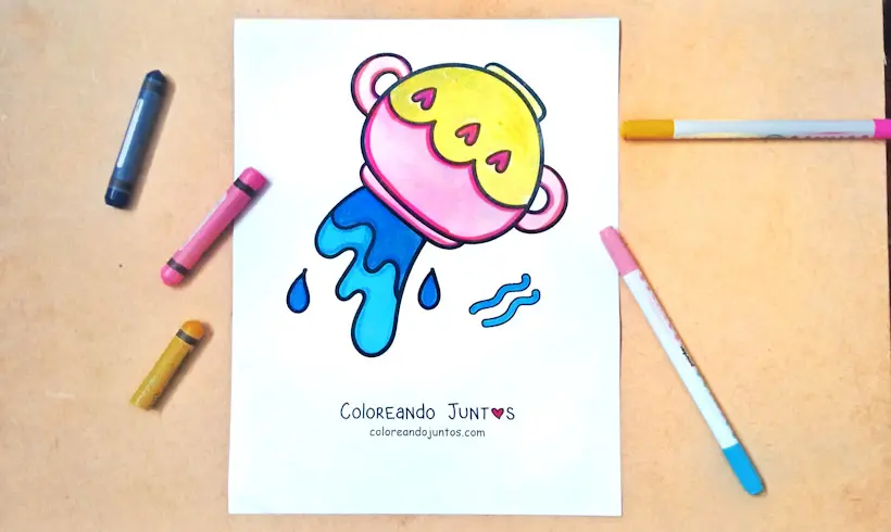 Aquarius sign drawing colored by Coloring Together