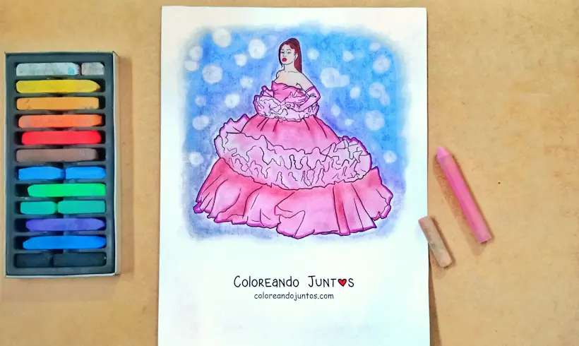 Drawing of Ariana Grande colored by Coloring Together