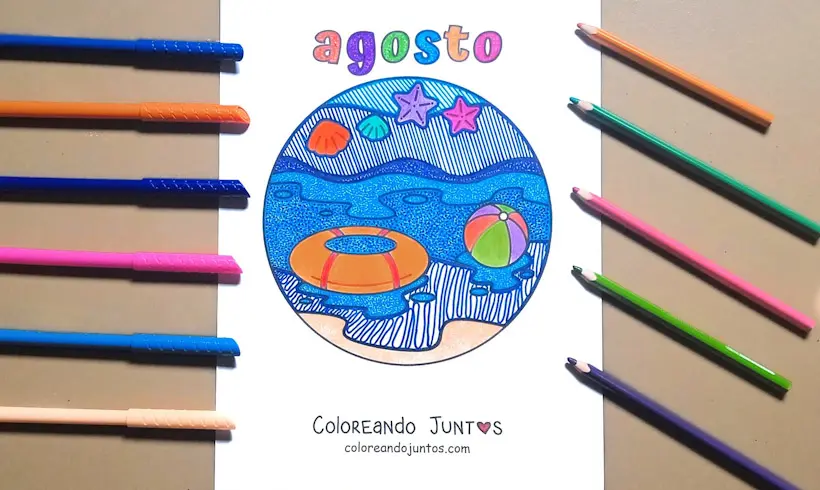 August drawing colored by Coloring Together