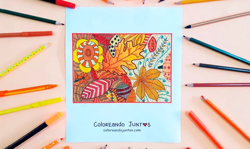 Autumn drawing colored by Coloring Together