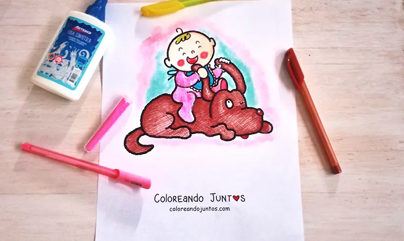Baby drawing colored by Coloring Together