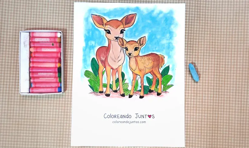 Bambi drawing colored by Coloring Together