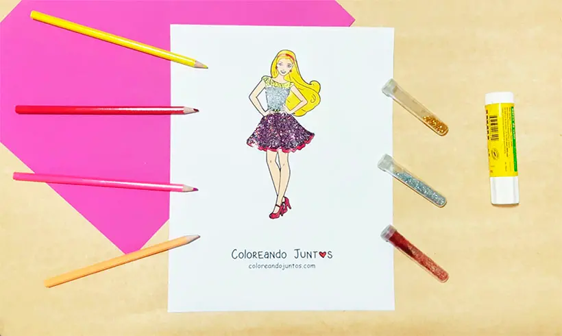 Barbie picture colored by Coloring Together