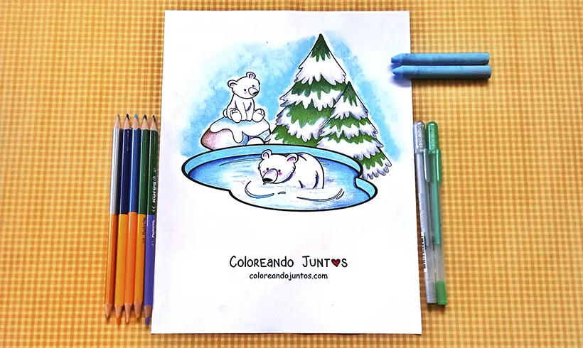 Bear drawing colored by Coloring Together