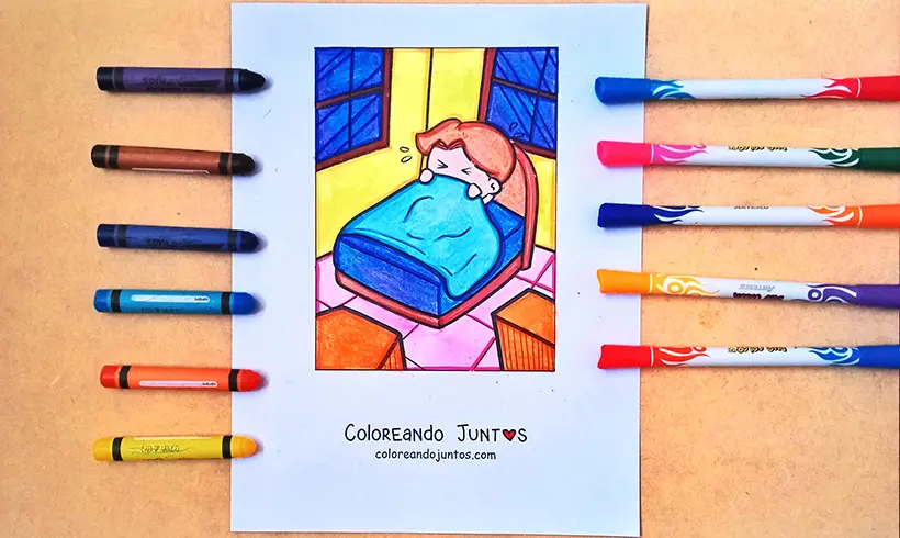 Bed picture colored by Coloring Together