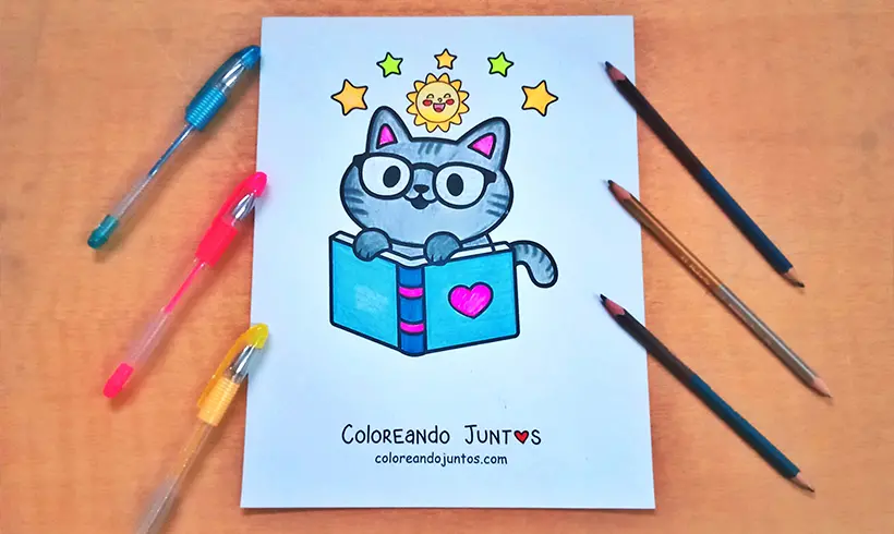 Drawing of a book colored by Coloring Together