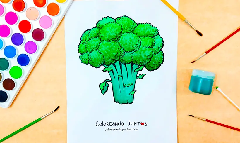 Drawing of broccoli colored by Coloring Together