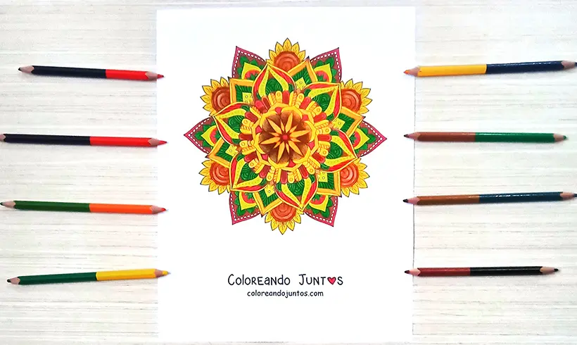 Buddhist mandala picture colored by Coloring Together