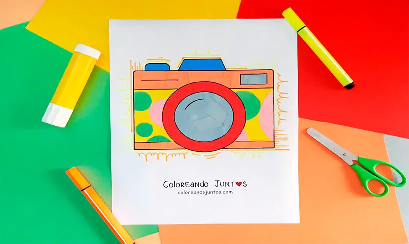 Drawing of a camera colored by Coloring Together