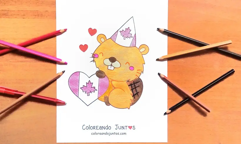Canada drawing colored by Coloring Together