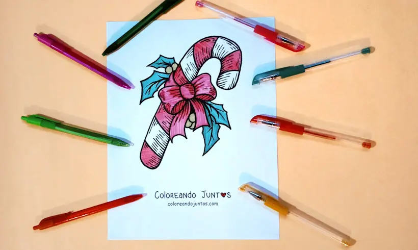 Candy cane colored by Coloring Together