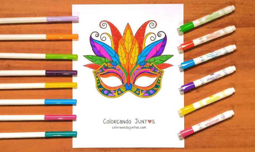 Drawing of a Carnival mask colored by Coloring Together