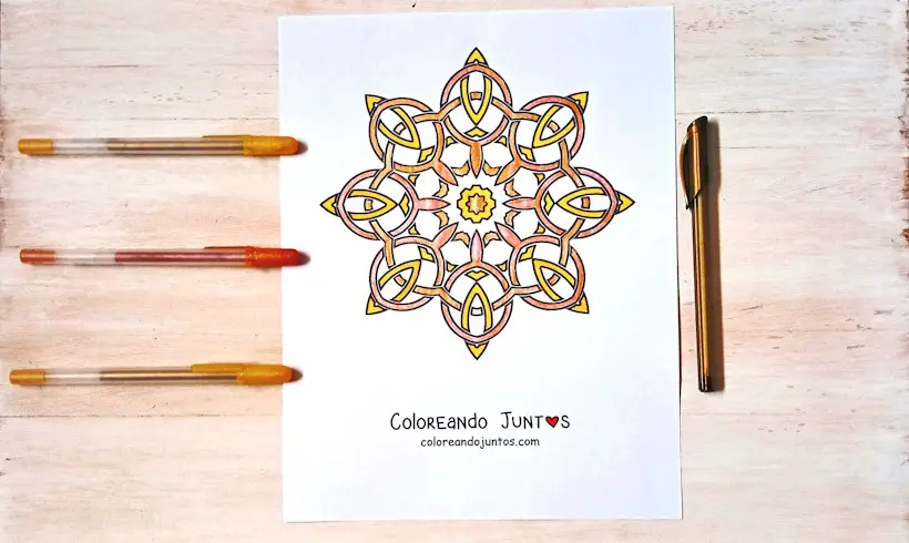 Celtic mandala drawing colored by Coloring Together