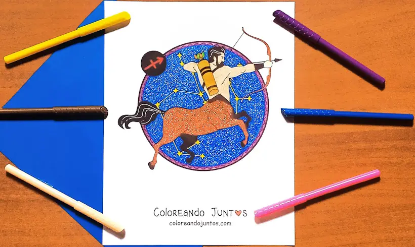 Drawing of a Centaur colored by Coloring Together