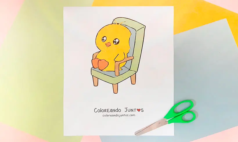 Drawing of a chair colored by Coloring Together