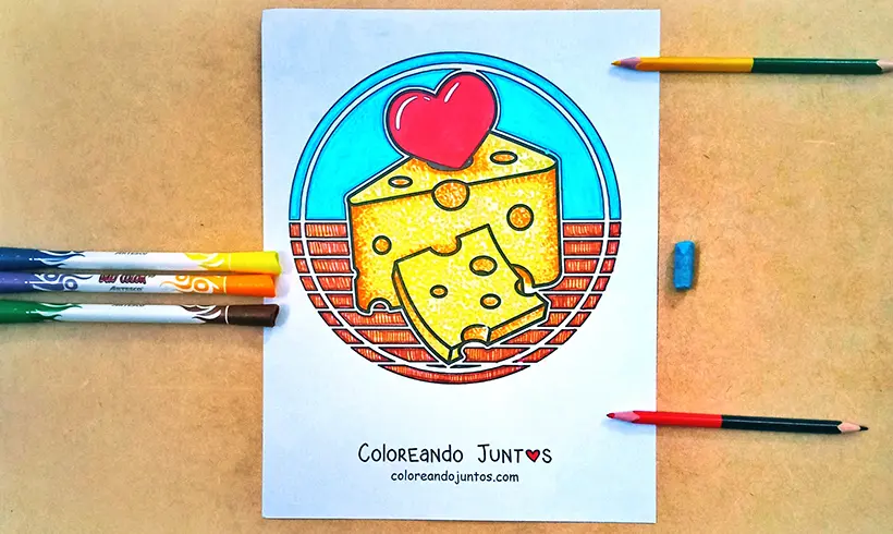 Cheese drawing colored by Coloring Together