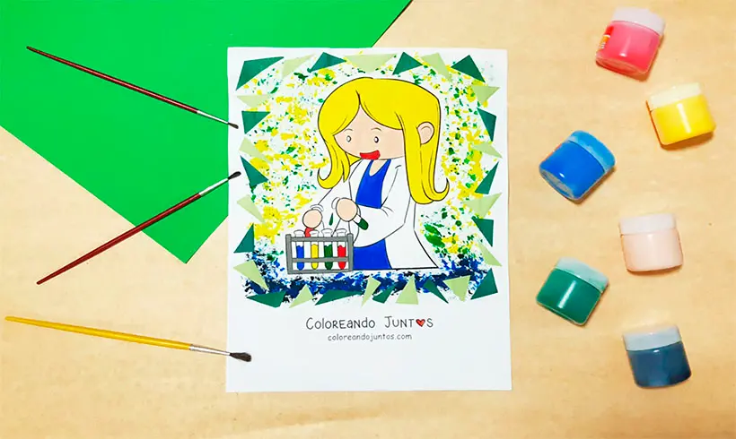 Drawing of chemistry colored by Coloring Together