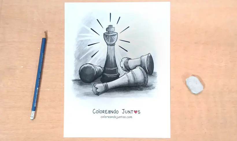 Drawing of chess colored by Coloring Together