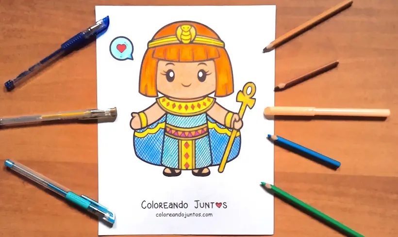Cleopatra drawing colored by Coloring Together
