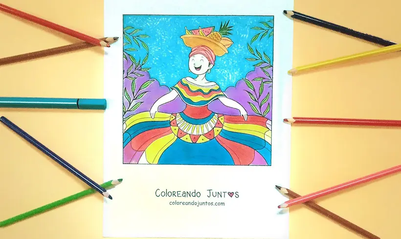 Drawing of Colombia colored by Coloring Together