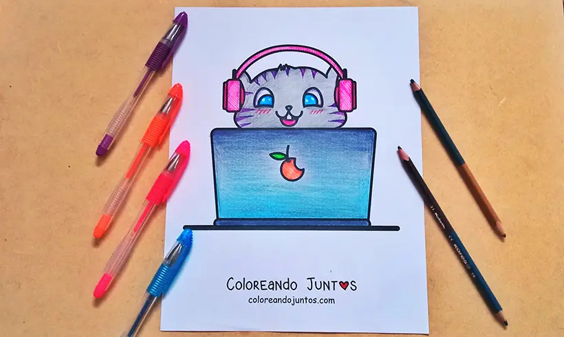 Drawing of a computer colored by Coloring Together