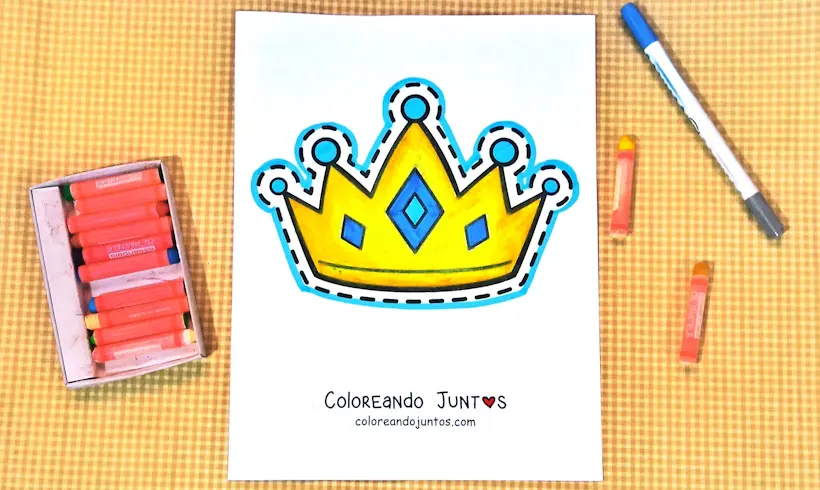 Drawing of a crown colored by Coloring Together