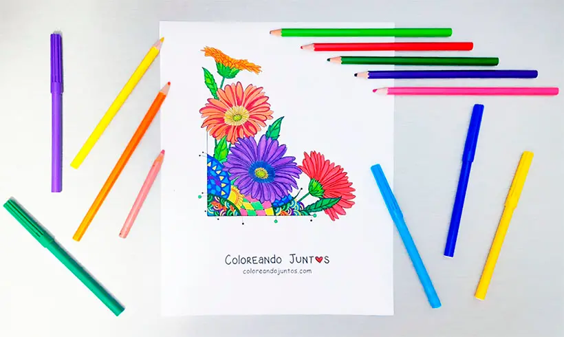 Daisy picture colored by Coloring Together