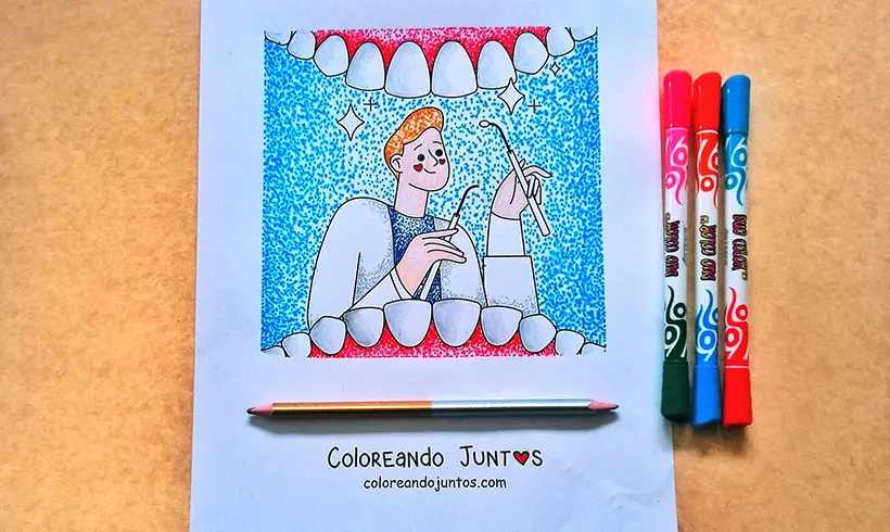 Dentist drawing colored by Coloring Together