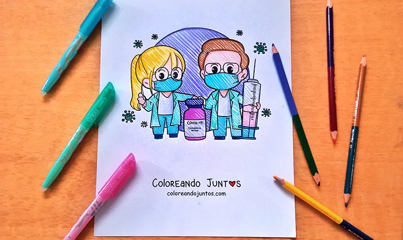 Doctors drawing colored by Coloring Together