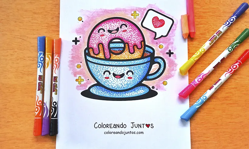 Donut drawing colored by Coloring Together