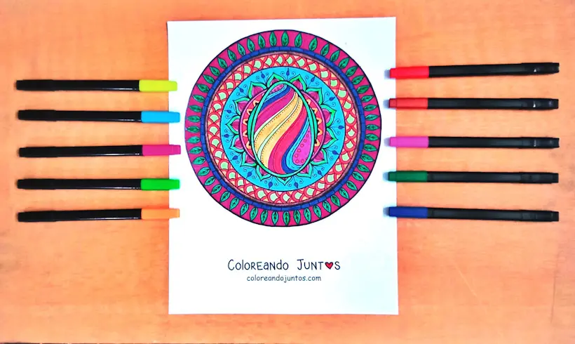 Easter mandala picture colored by Coloring Together