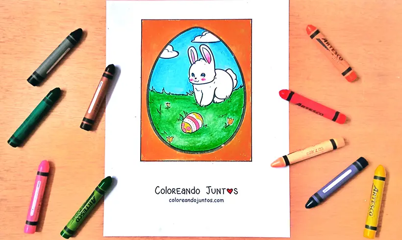 Easter drawing colored by Coloring Together