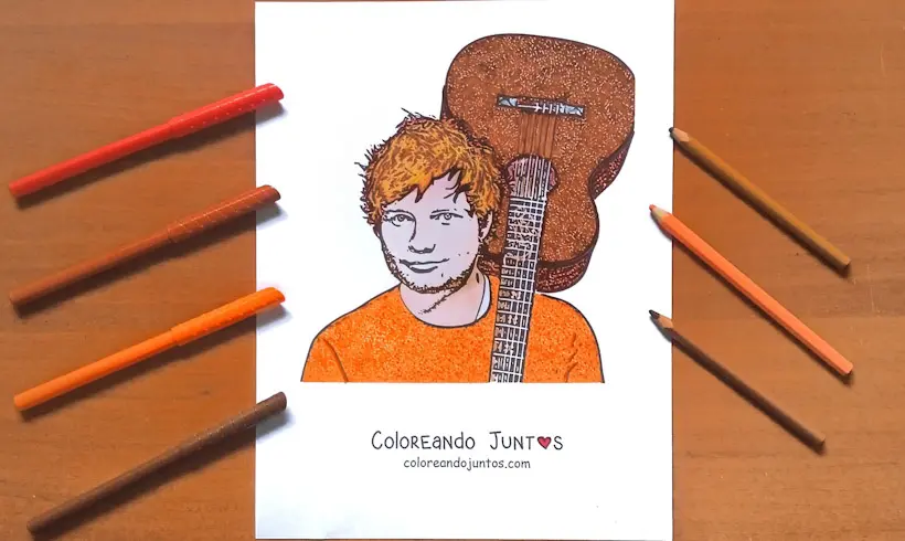 Drawing of Ed Sheeran colored by Coloring Together