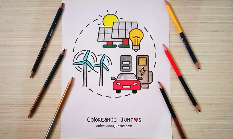 Electricity drawing colored by Coloring Together