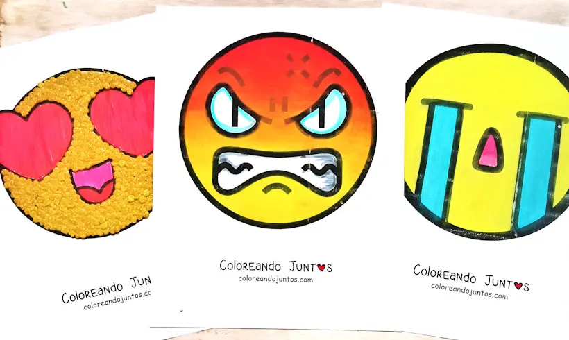 Emoji drawings colored by Coloring Together