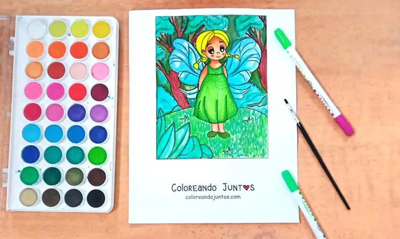 Fairy drawing colored by Coloring Together