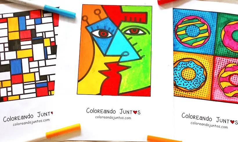 Famous painters coloring pages colored by Coloring Together