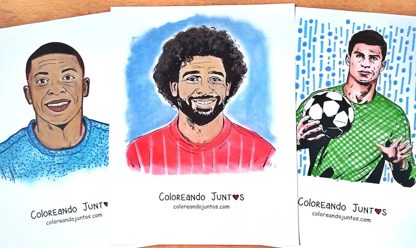Famous soccer players pictures colored by Coloring Together