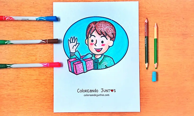 Father's Day drawing colored by Coloring Together