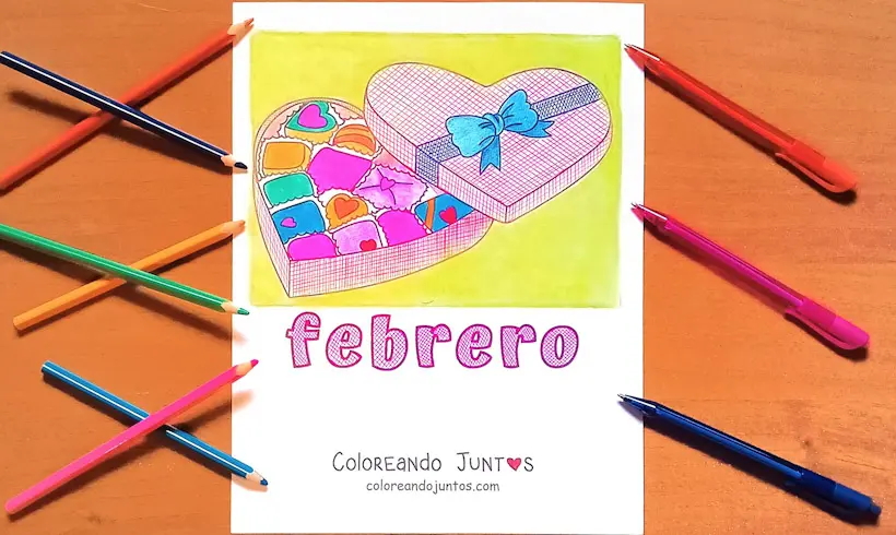 February drawing colored by Coloring Together