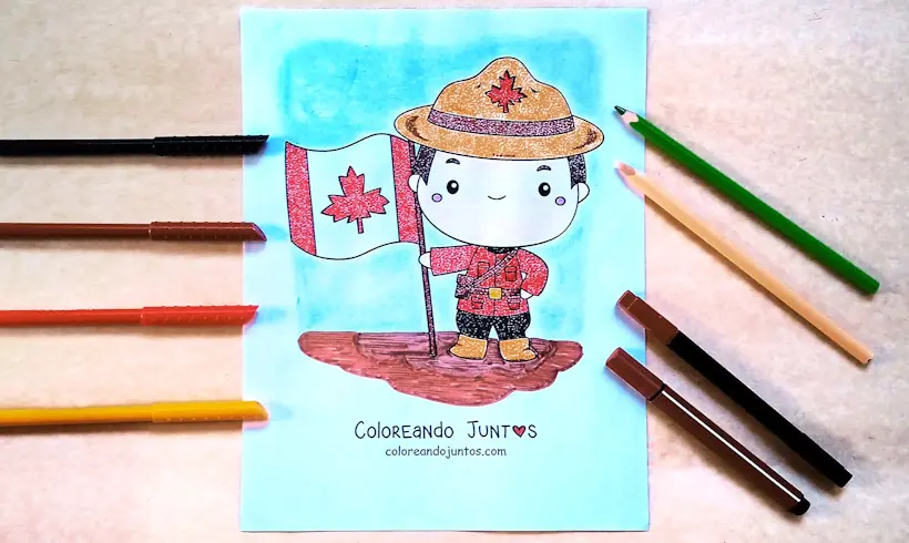 Canada flag colored by Coloring Together