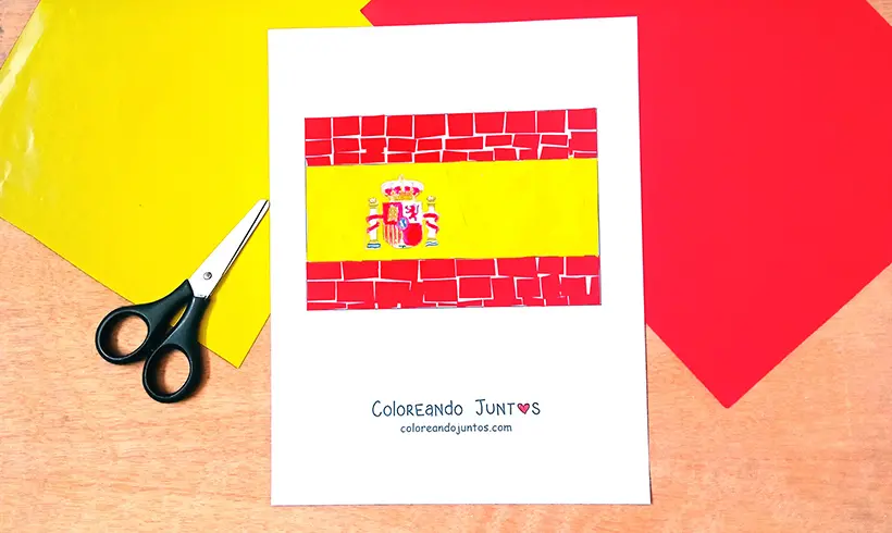Drawing of the flag of Spain colored by Coloring Together