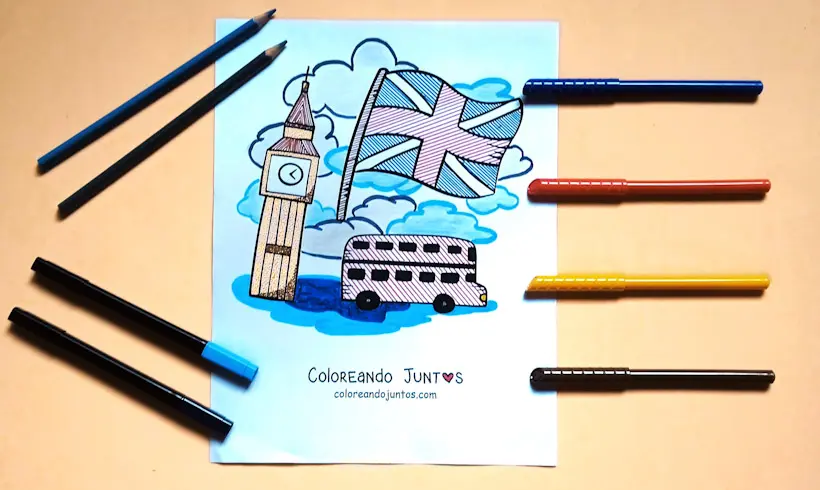United Kingdom flag colored by Coloring Together