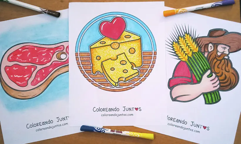 Food drawings colored by Coloring Together
