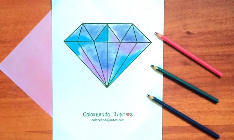 Drawing of a gem colored by Coloring Together