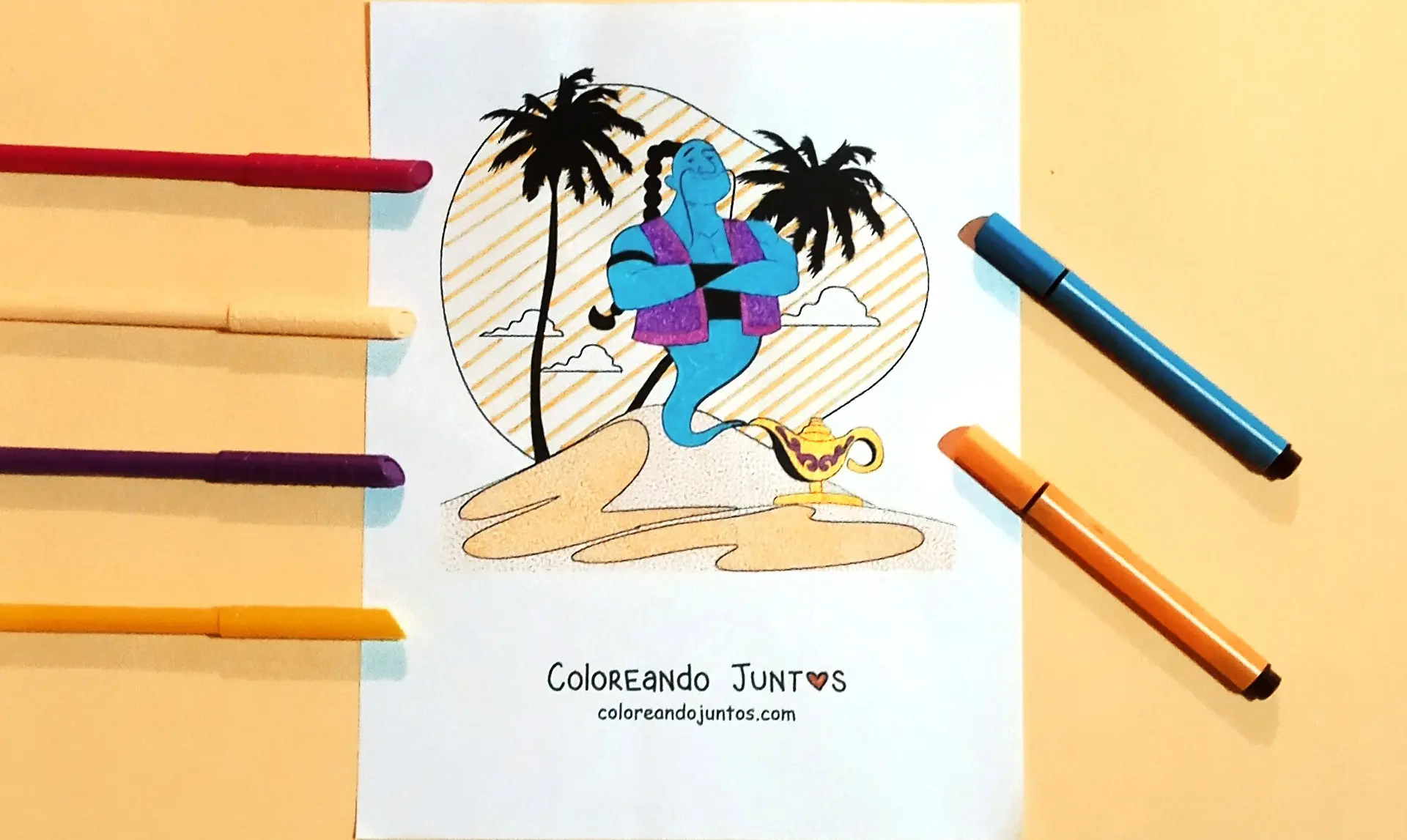 Genie drawing colored by Coloring Together